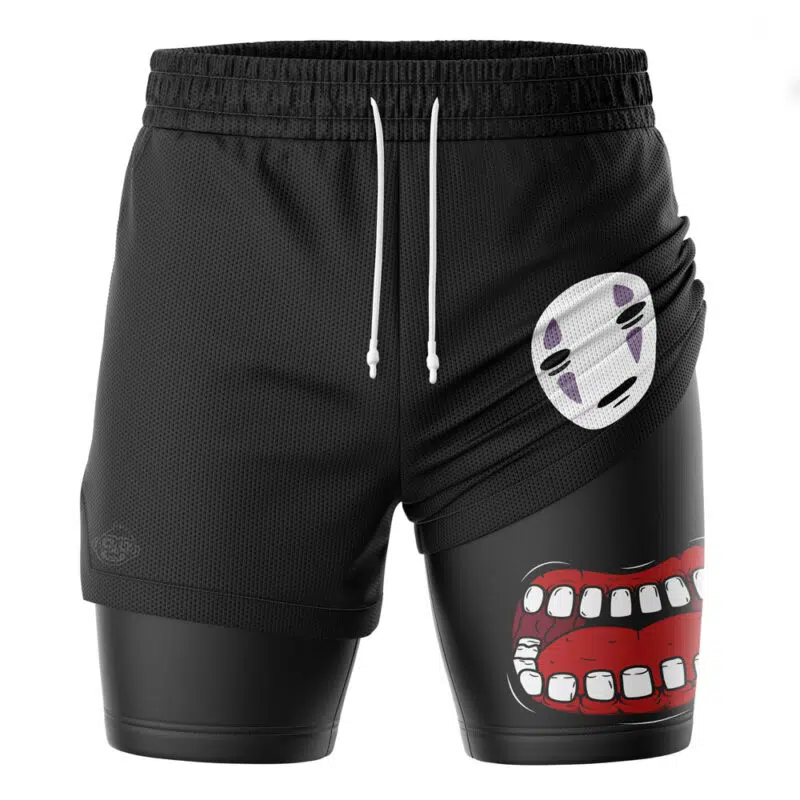 No Face Spirited Away Studio Ghibli 2-in-1 Performance Shorts - Image 3