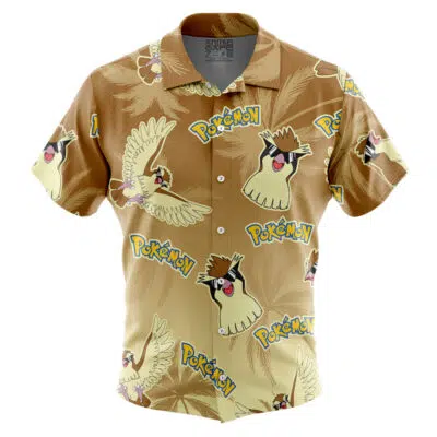 Pidgey Pokemon Alolan Style Button Up Hawaiian Shirt