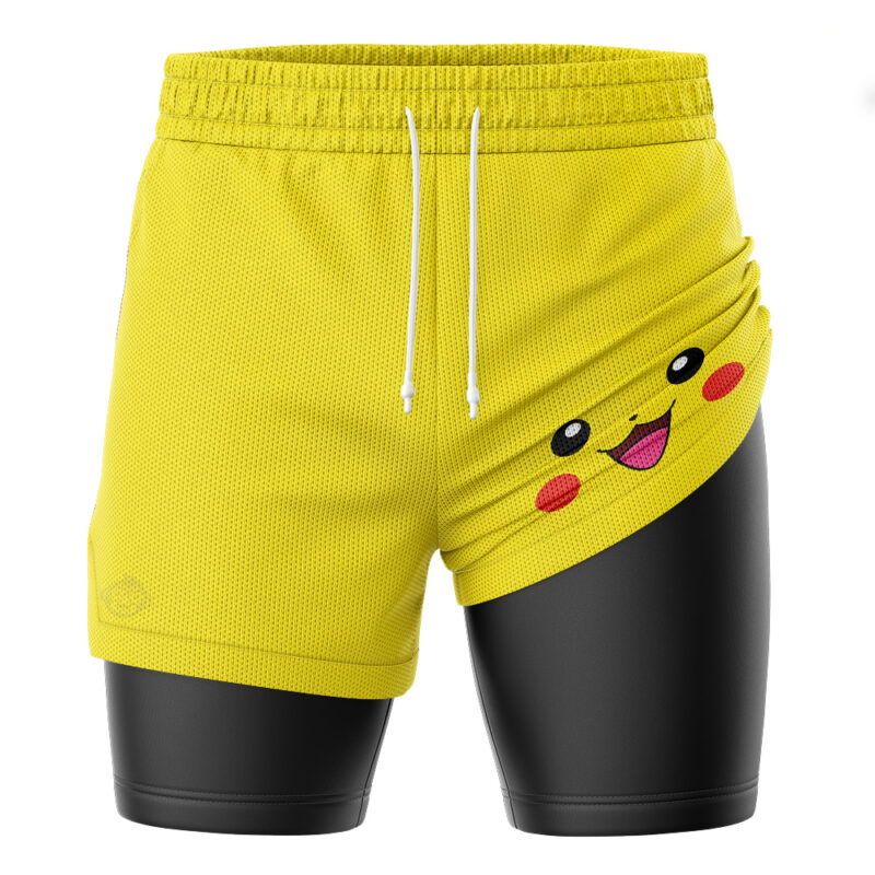 Pikachu Face Pokemon 2-in-1 Performance Shorts - Image 3