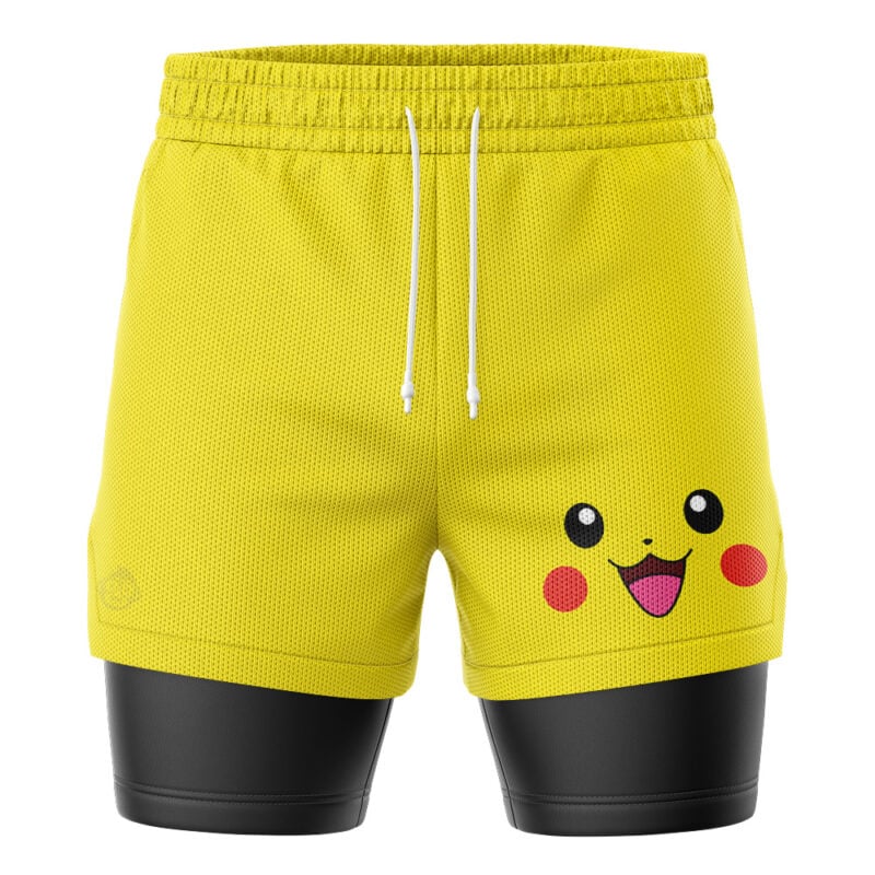 Pikachu Face Pokemon 2-in-1 Performance Shorts