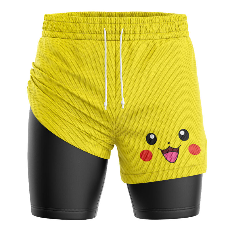Pikachu Face Pokemon 2-in-1 Performance Shorts - Image 2