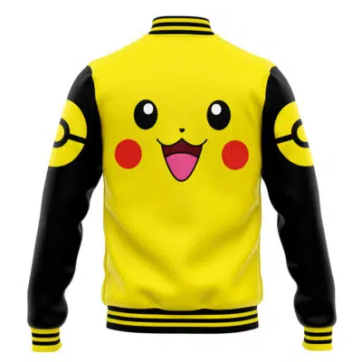 Pikachu Face Pokemon Varsity Jacket