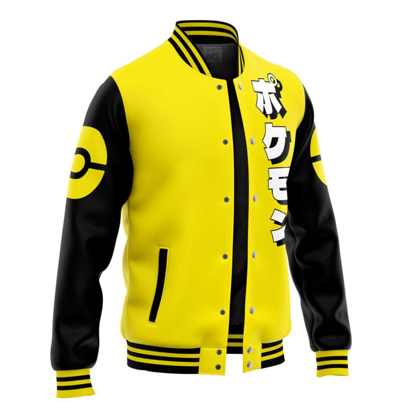 Pikachu Face Pokemon Varsity Jacket - Image 2