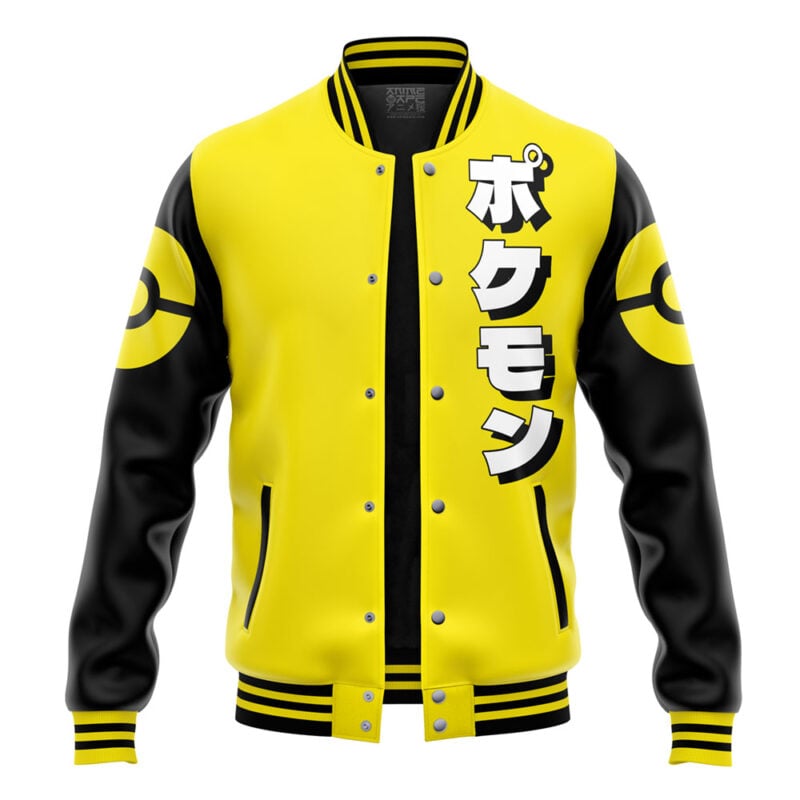 Pikachu Face Pokemon Varsity Jacket - Image 4