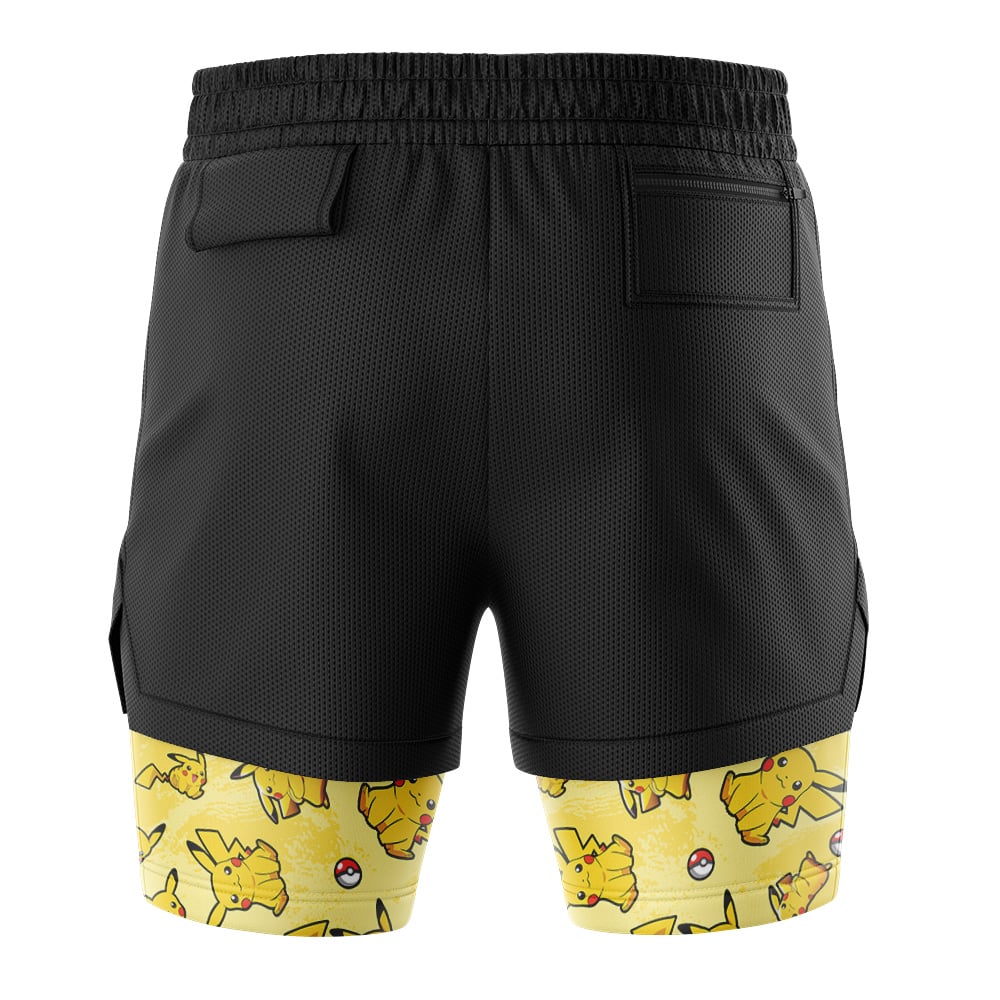 Pikachu Pattern Pokemon 2-in-1 Performance Shorts - Image 4