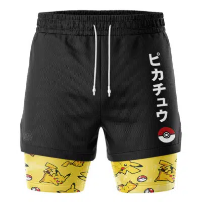 Pikachu Pattern Pokemon 2-in-1 Performance Shorts