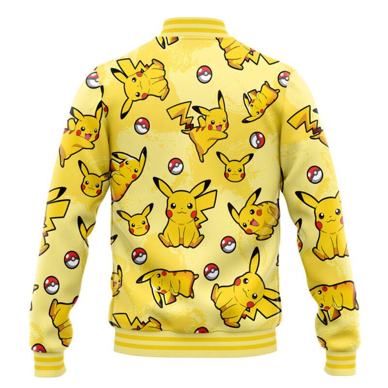 Pikachu Pattern Pokemon Varsity Jacket - Image 4