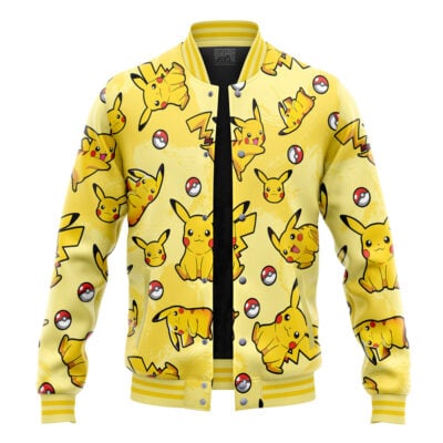 Pikachu Pattern Pokemon Varsity Jacket