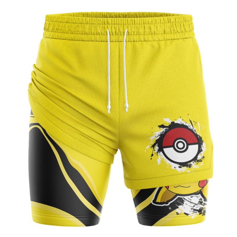 Pikachu Trippy Pokemon 2-in-1 Performance Shorts - Image 3