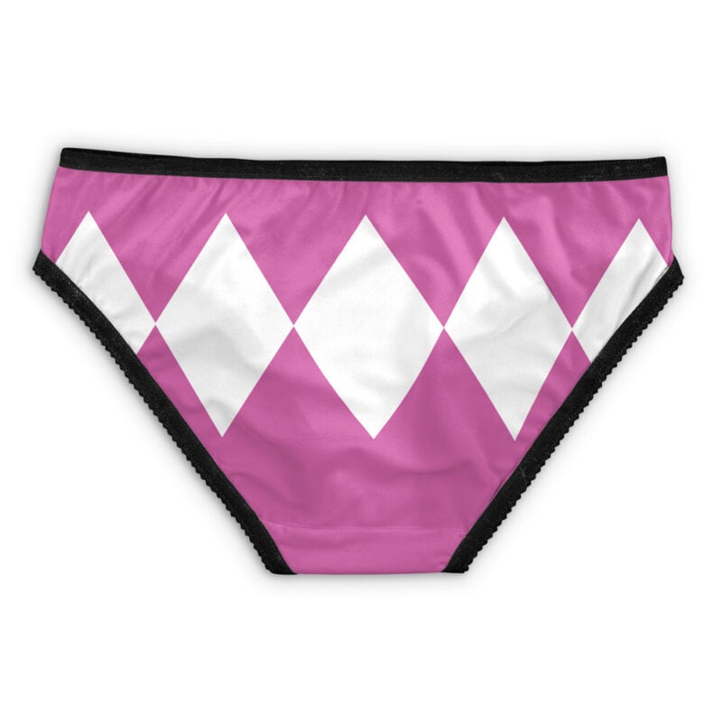 Blue Ranger Mighty Morphin Power Rangers Panties featuring a pattern of large white diamonds on the front and black trim on the waistband and leg openings.