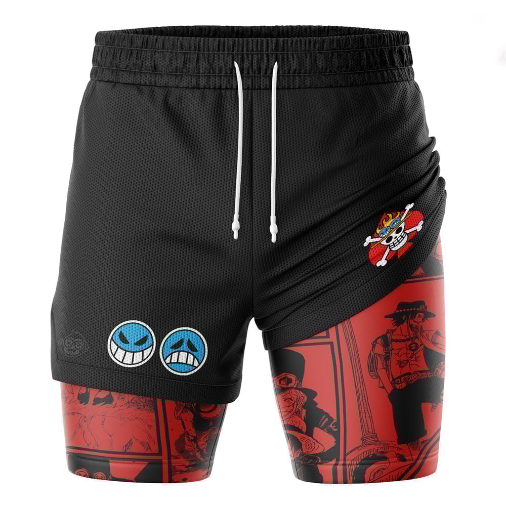 Portgas D. Ace V3 One Piece 2-in-1 Performance Shorts - Image 3