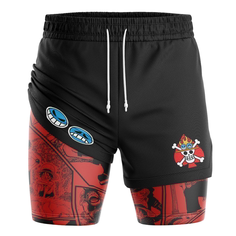 Portgas D. Ace V3 One Piece 2-in-1 Performance Shorts - Image 2