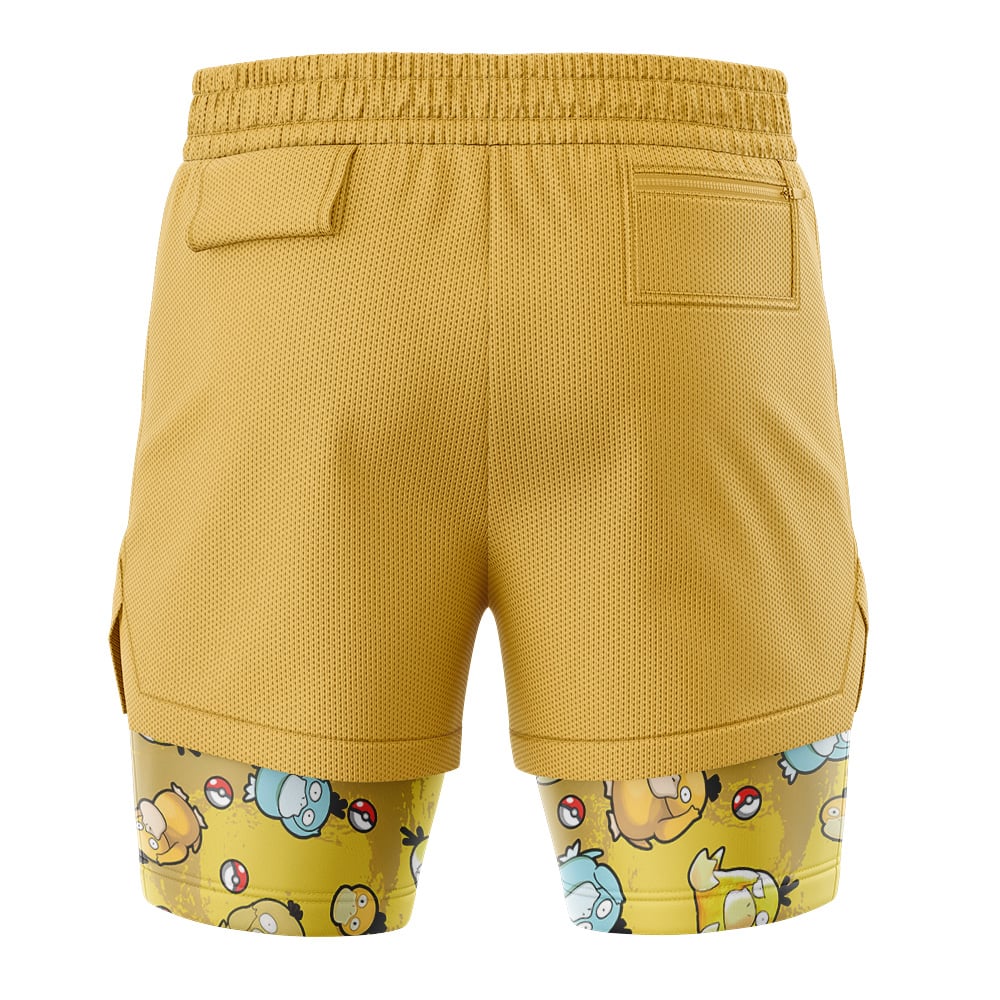Psyduck Pattern Pokemon 2-in-1 Performance Shorts - Image 4