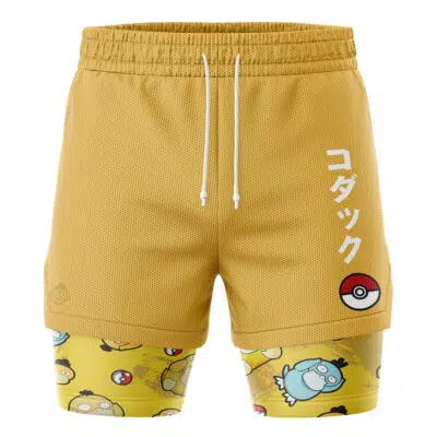 Psyduck Pattern Pokemon 2-in-1 Performance Shorts