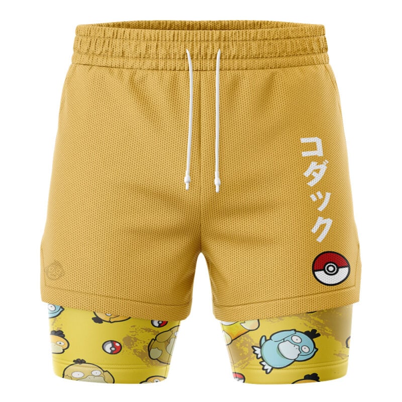 Psyduck Pattern Pokemon 2-in-1 Performance Shorts
