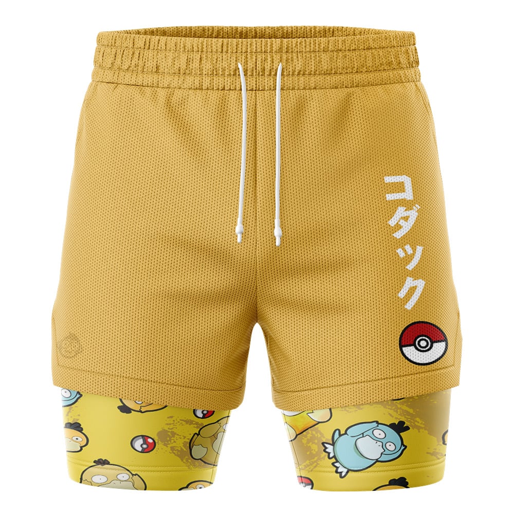 Psyduck Pattern Pokemon 2-in-1 Performance Shorts