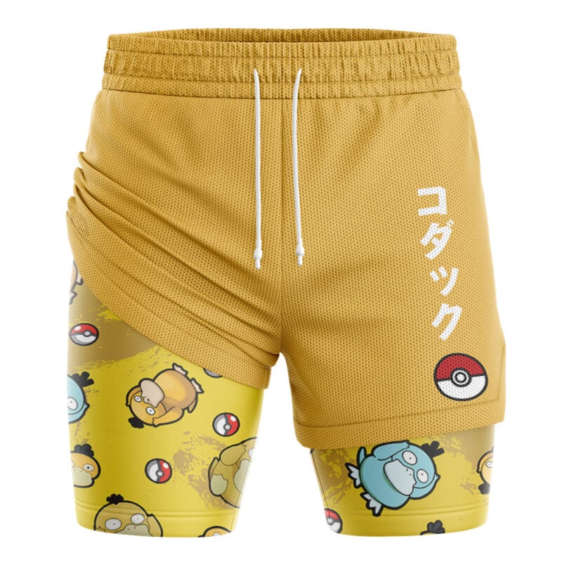 Psyduck Pattern Pokemon 2-in-1 Performance Shorts - Image 2