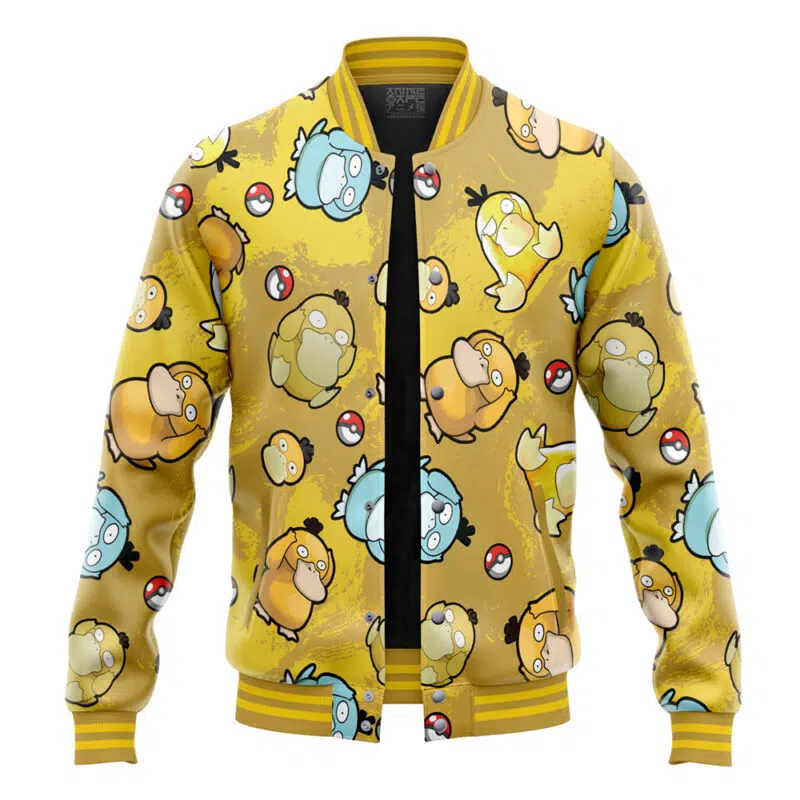 Psyduck Pattern Pokemon Varsity Jacket