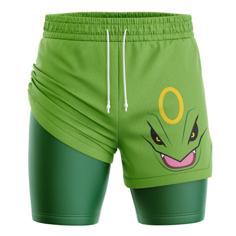 Rayquaza Face Pokemon 2-in-1 Performance Shorts - Image 2
