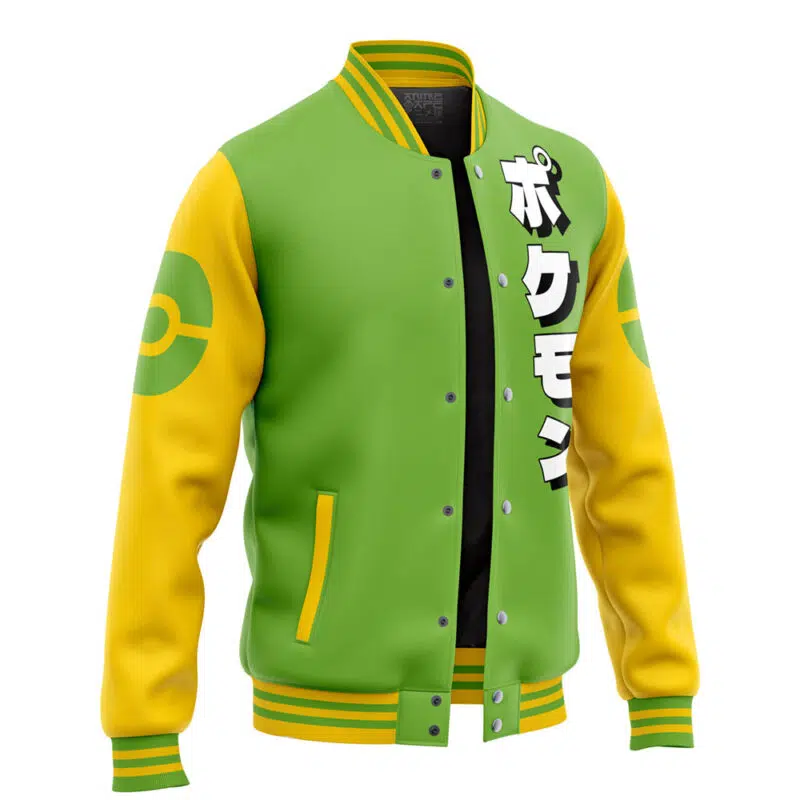 Rayquaza Face Pokemon Varsity Jacket - Image 2