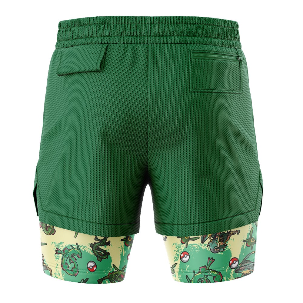Rayquaza Pattern Pokemon 2-in-1 Performance Shorts - Image 4