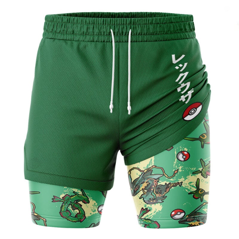 Rayquaza Pattern Pokemon 2-in-1 Performance Shorts - Image 3