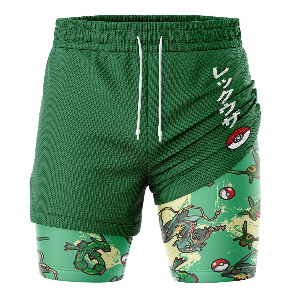 Rayquaza Pattern Pokemon 2-in-1 Performance Shorts - Image 3