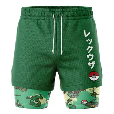 Rayquaza Pattern Pokemon 2-in-1 Performance Shorts