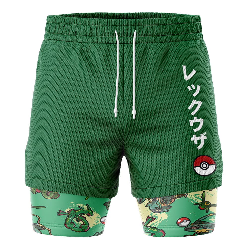 Rayquaza Pattern Pokemon 2-in-1 Performance Shorts