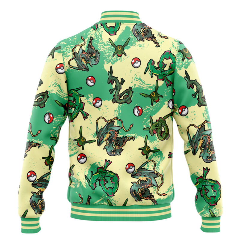Rayquaza Pattern Pokemon Varsity Jacket - Image 4