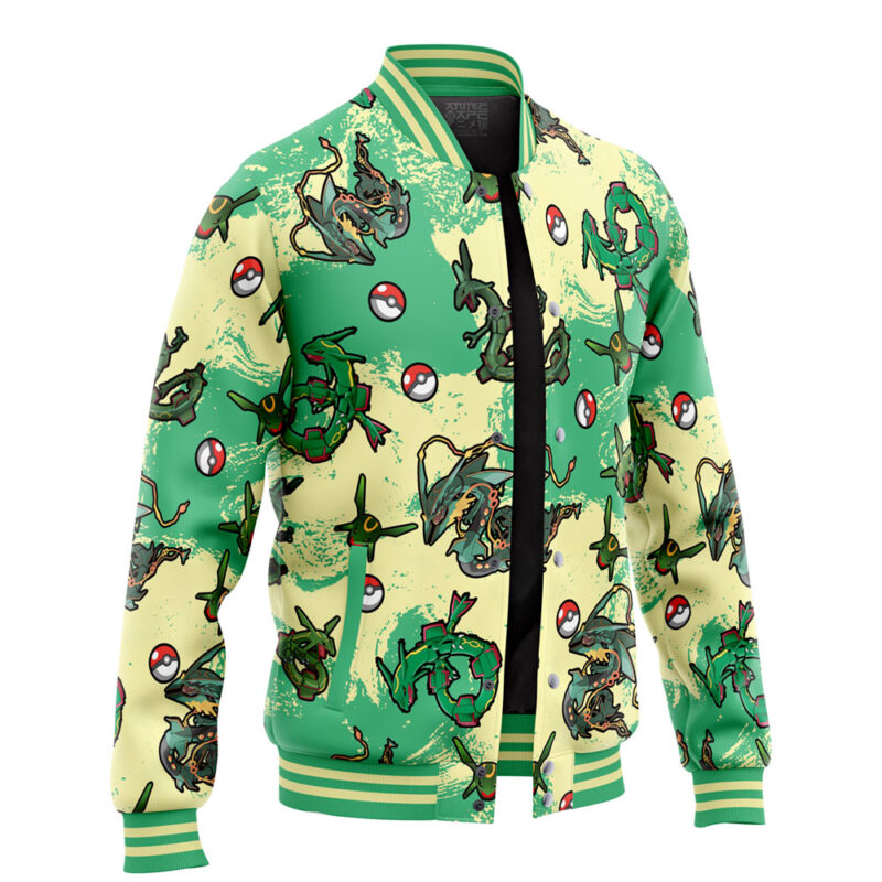 Rayquaza Pattern Pokemon Varsity Jacket - Image 2