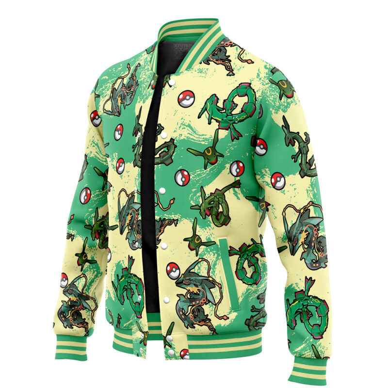Rayquaza Pattern Pokemon Varsity Jacket - Image 3