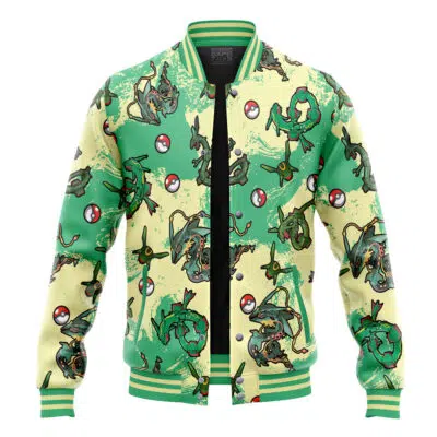 Rayquaza Pattern Pokemon Varsity Jacket