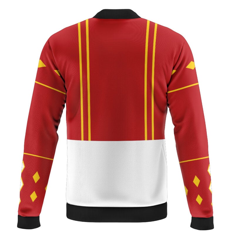 Red Ranger Ninjetti Power Rangers Casual Bomber Jacket - Image 2