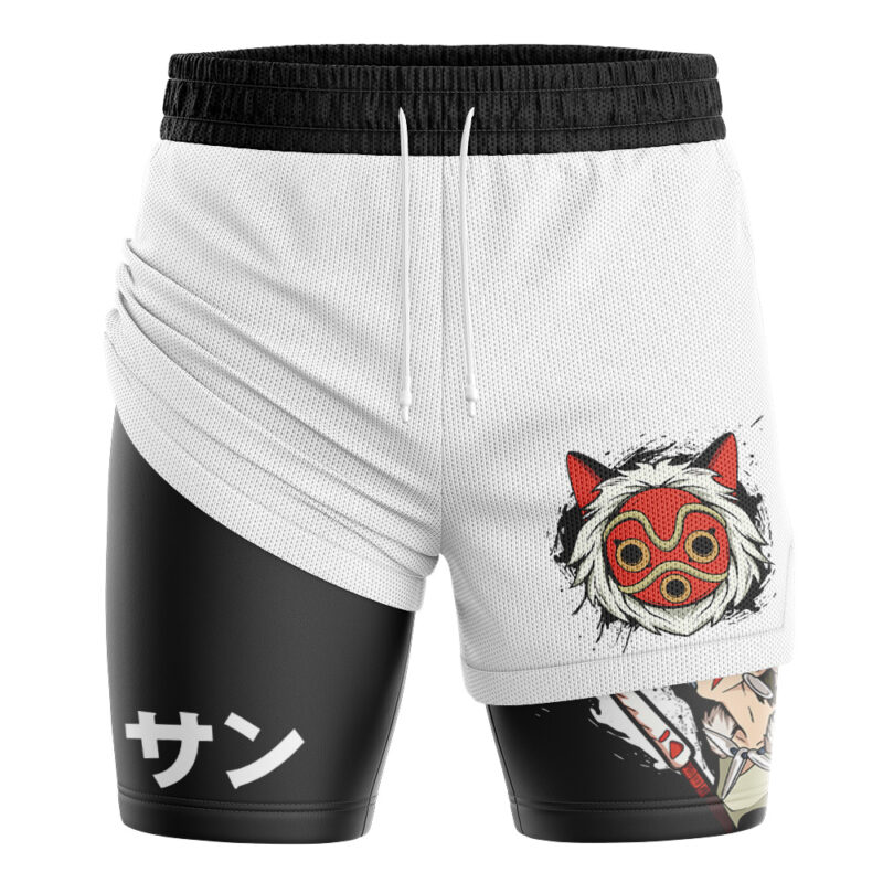 San Princess Mononoke Studio Ghibli 2-in-1 Performance Shorts - Image 3
