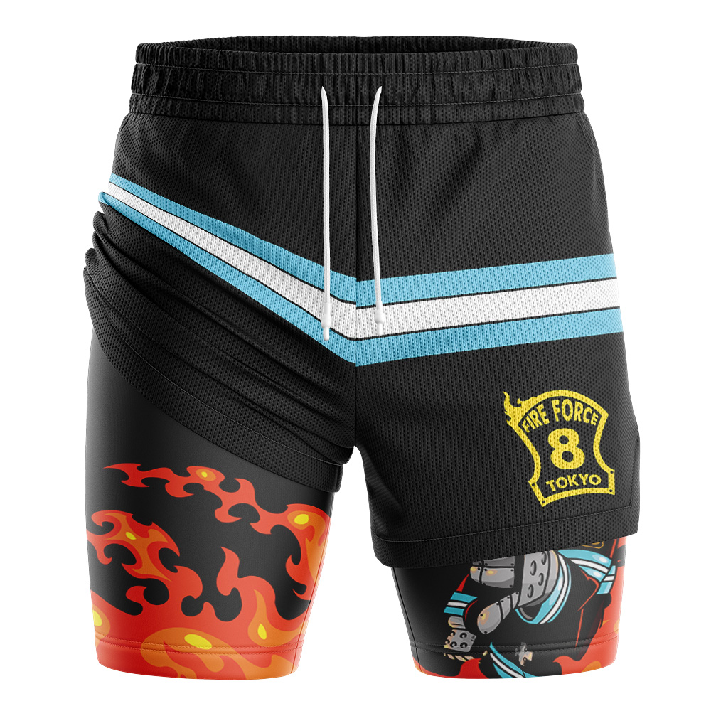 Shinra Kusakabe Fire Force 2-in-1 Performance Shorts - Image 3