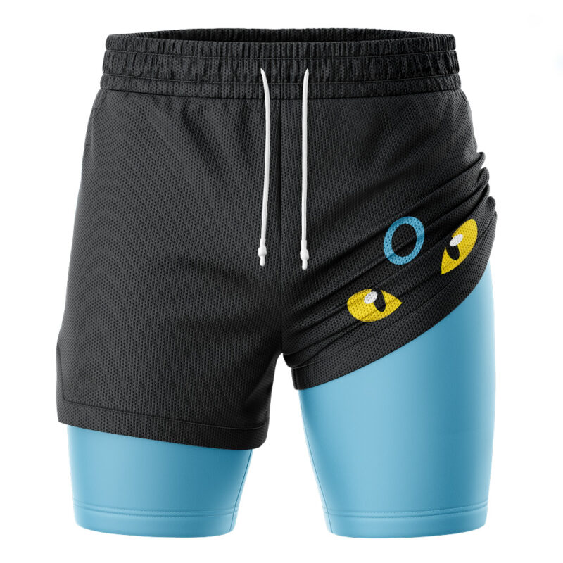 Shiny Umbreon Face Pokemon 2-in-1 Performance Shorts - Image 3