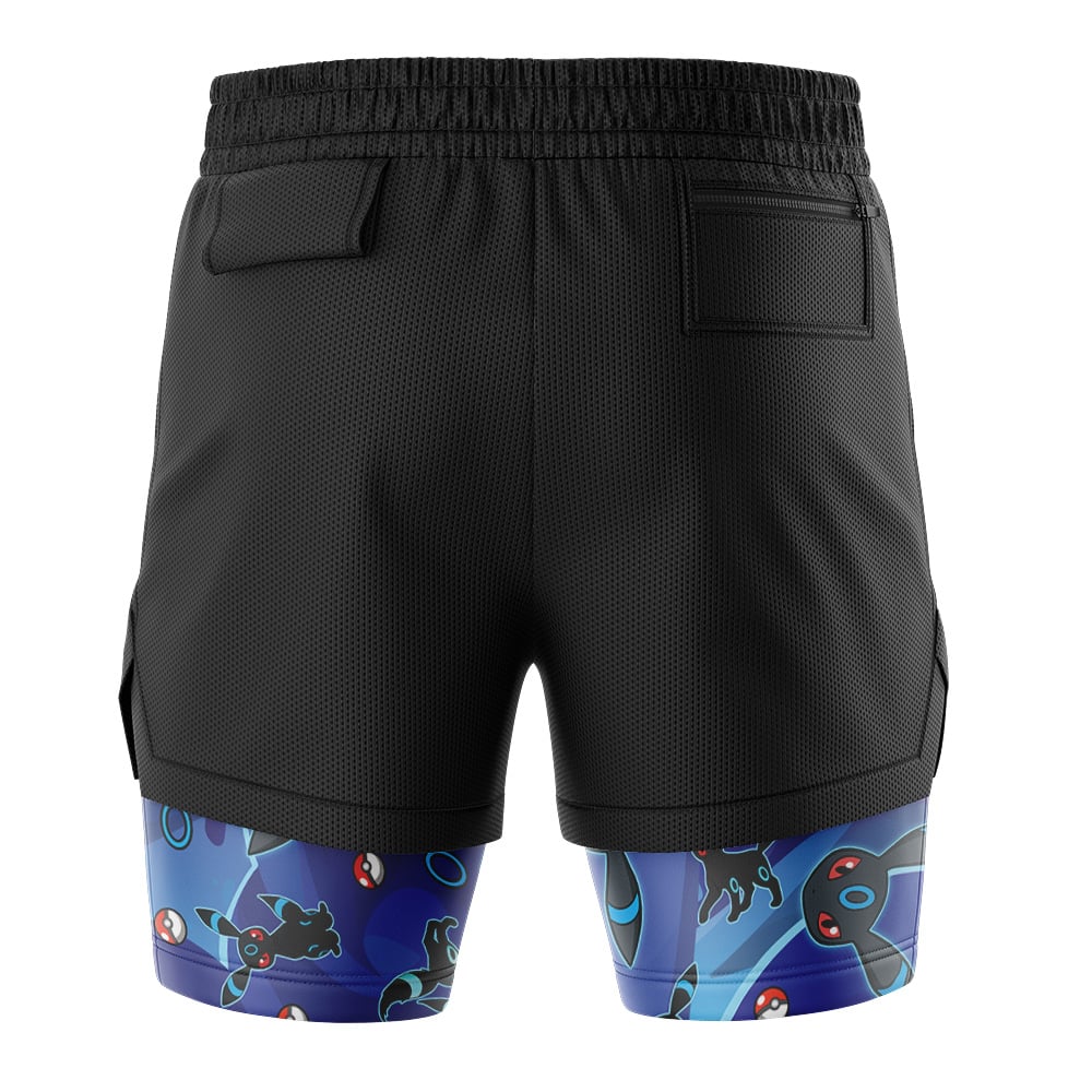 Shiny Umbreon Pattern Pokemon 2-in-1 Performance Shorts - Image 4