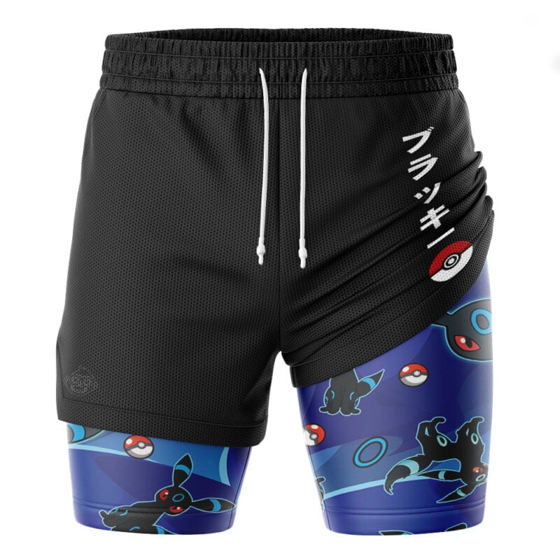 Shiny Umbreon Pattern Pokemon 2-in-1 Performance Shorts - Image 3
