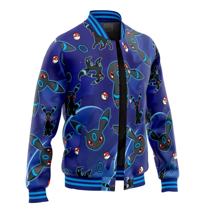 Shiny Umbreon Pattern Pokemon Varsity Jacket - Image 2