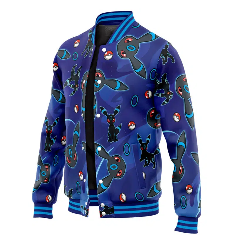 Shiny Umbreon Pattern Pokemon Varsity Jacket - Image 3
