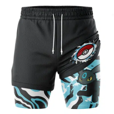 Shiny Umbreon Trippy Pokemon 2-in-1 Performance Shorts