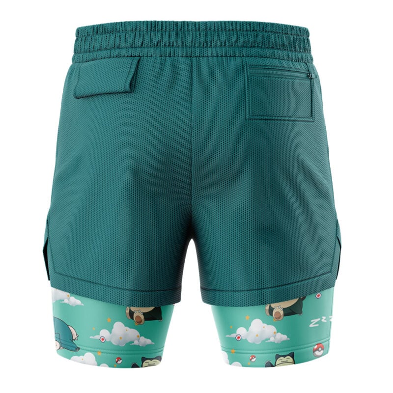 Snorlax Pattern Pokemon 2-in-1 Performance Shorts - Image 4