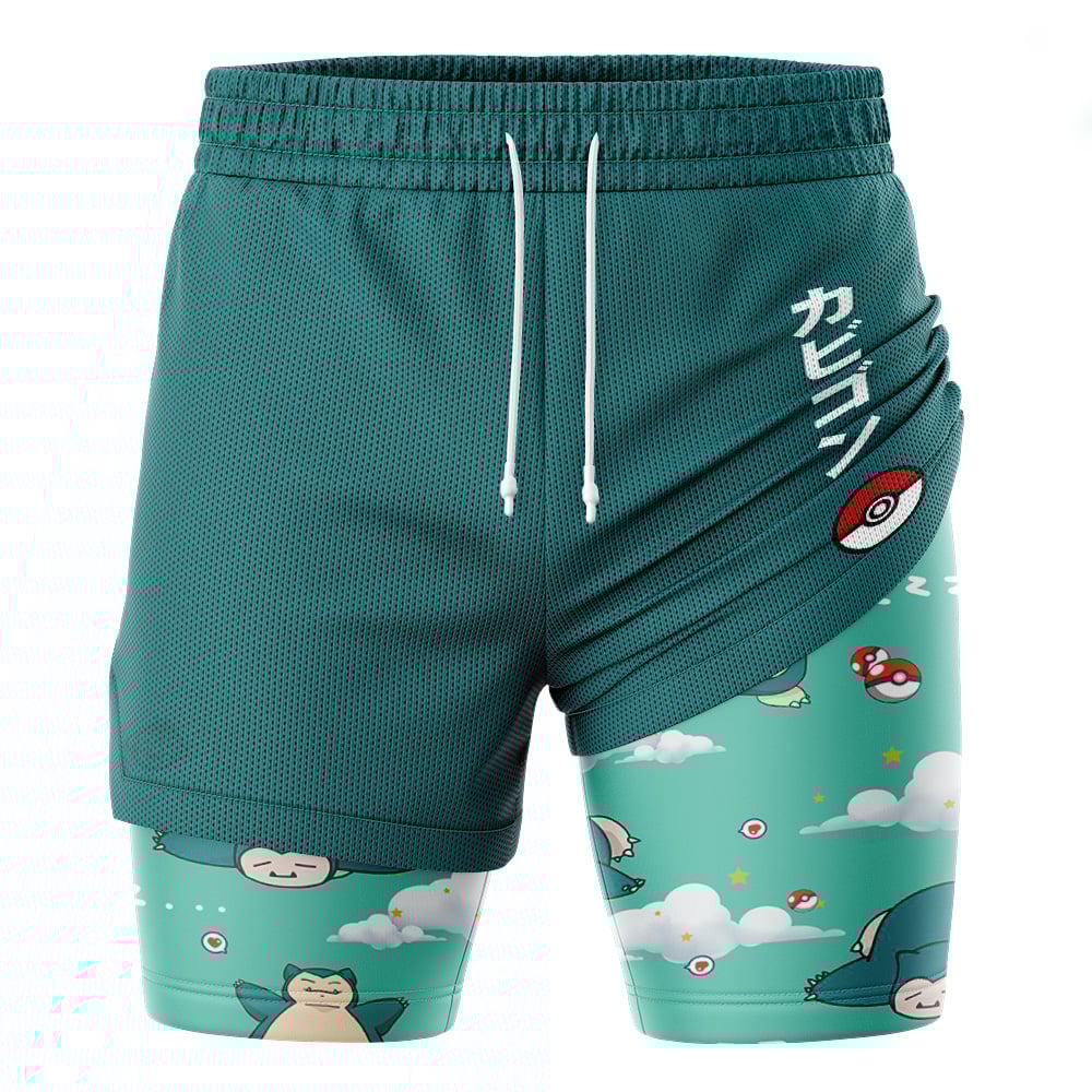 Snorlax Pattern Pokemon 2-in-1 Performance Shorts - Image 3