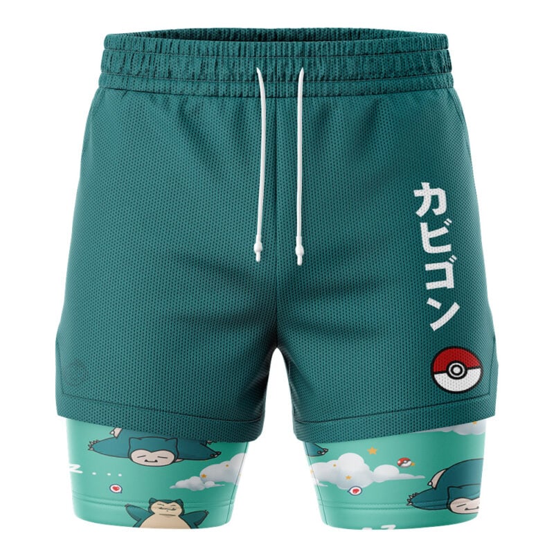 Snorlax Pattern Pokemon 2-in-1 Performance Shorts