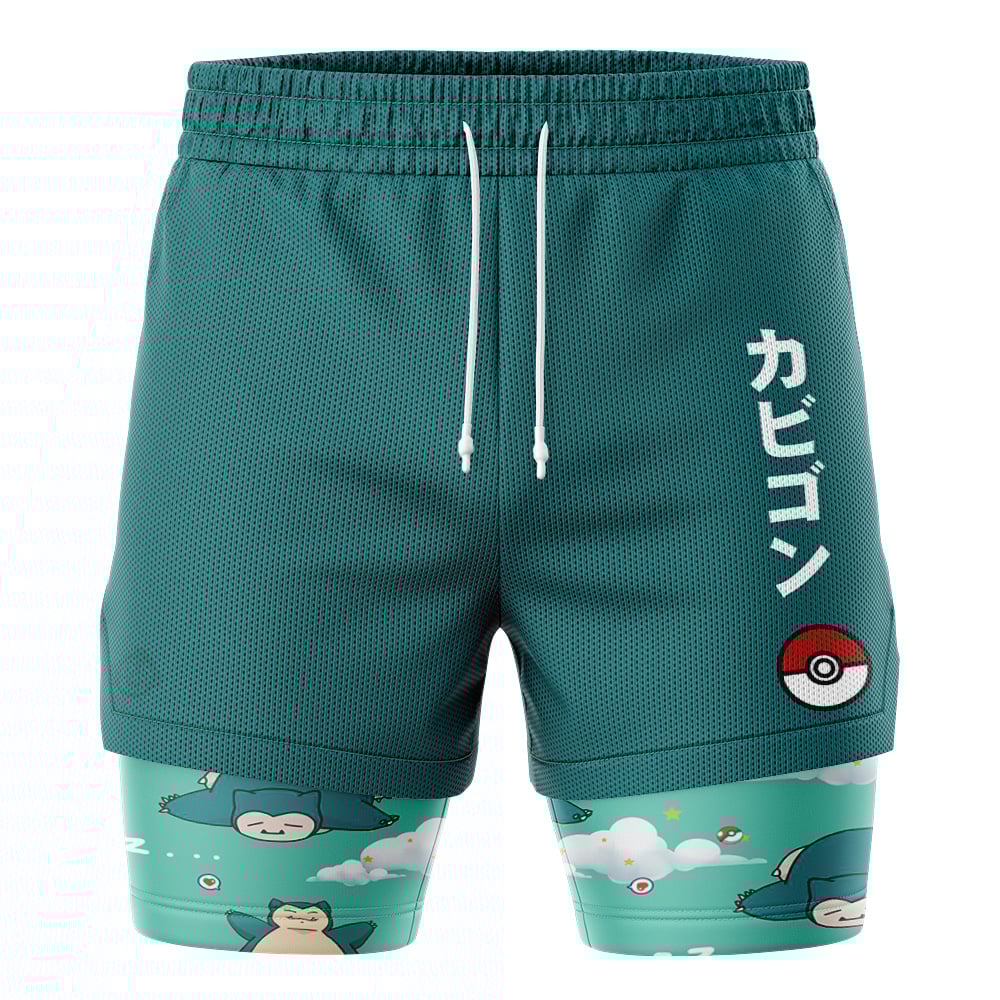 Snorlax Pattern Pokemon 2-in-1 Performance Shorts