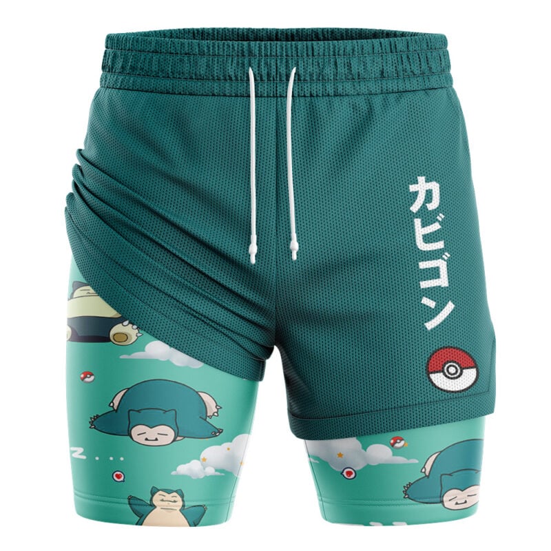 Snorlax Pattern Pokemon 2-in-1 Performance Shorts - Image 2