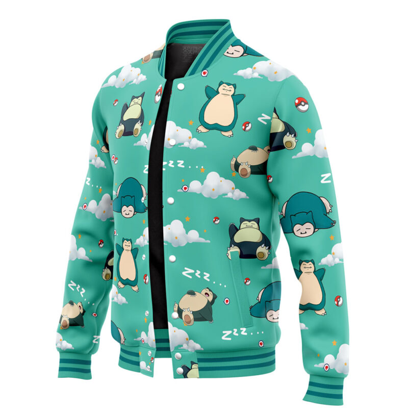 Snorlax Pattern Pokemon Varsity Jacket - Image 3