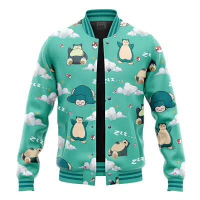 Snorlax Pattern Pokemon Varsity Jacket
