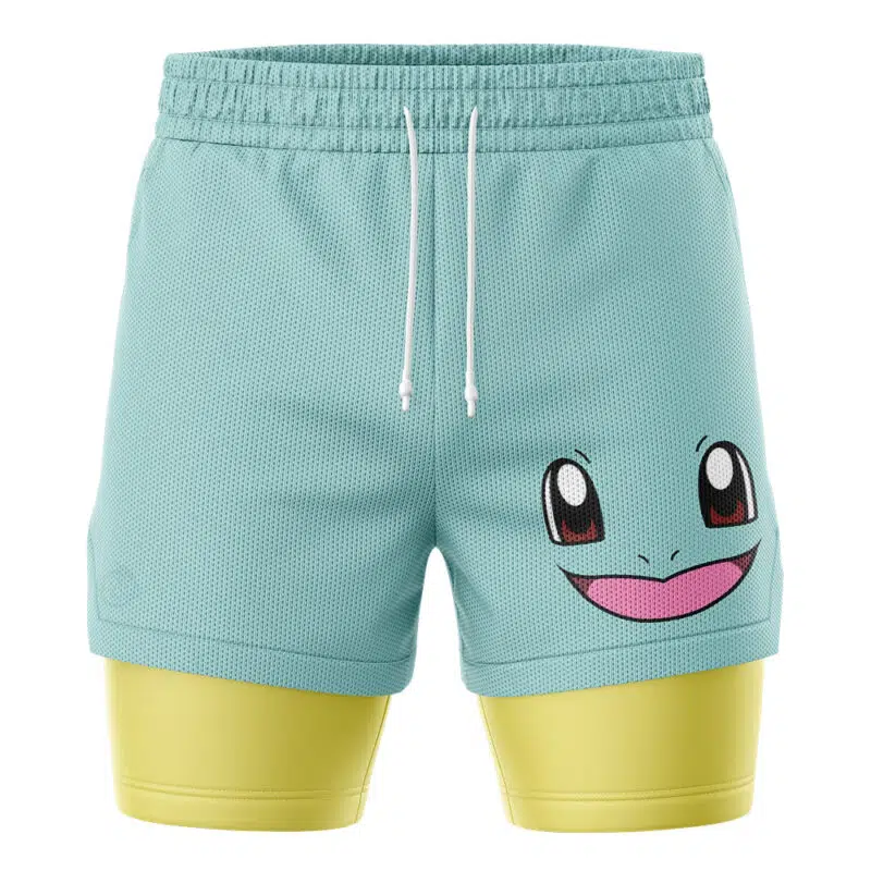 Squirtle Face Pokemon 2-in-1 Performance Shorts